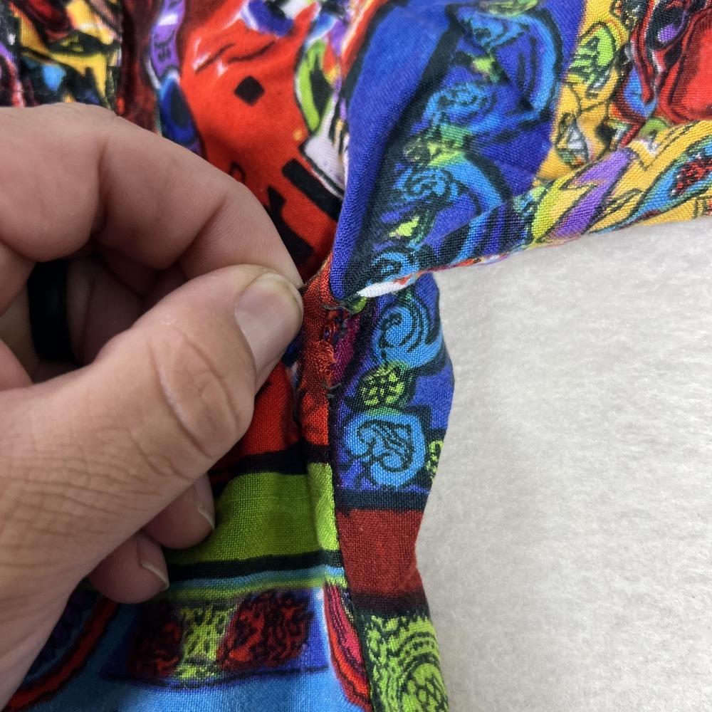 Vintage Paragraff Button Up Mens‎ M Rayon Colorful Abstract Mozart Bach - Picture 7 of 11